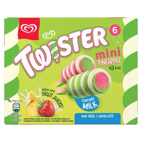 Heartbrand Twister Mini Pineapple Ice Lolly 6x 50 ml