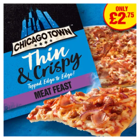 Chicago Town Thin & Crispy Meat Feast Pizza 325g