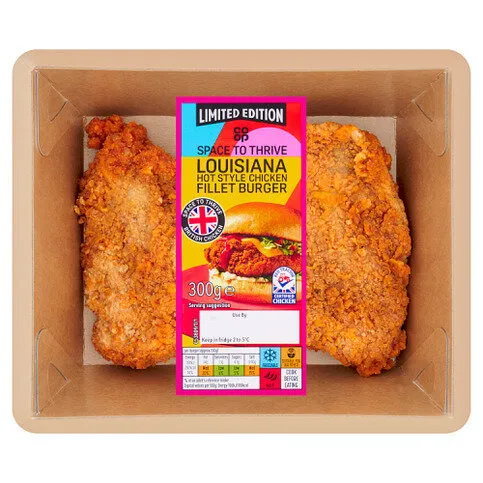 Co-op Limited Edition Space to Thrive Louisiana Hot Style Chicken Fillet Burger 300g